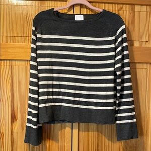 H&M Striped Gray and White Womans Sweater